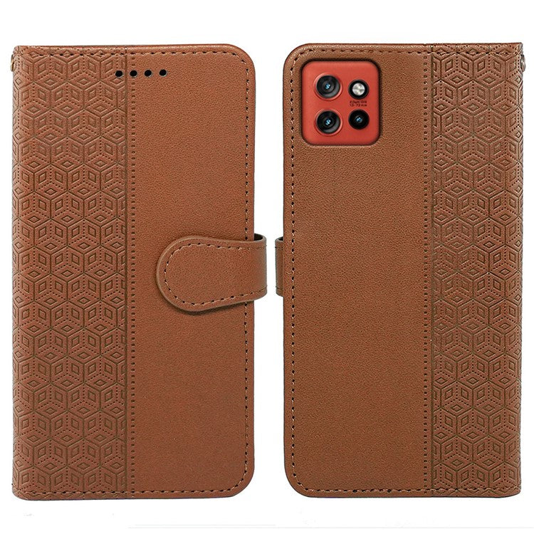 For Motorola Edge 50 Neo 5G / Moto S50 5G / Thinkphone 25 5G Wallet Phone Case Pattern Imprint Leather Flip Cover - Brown