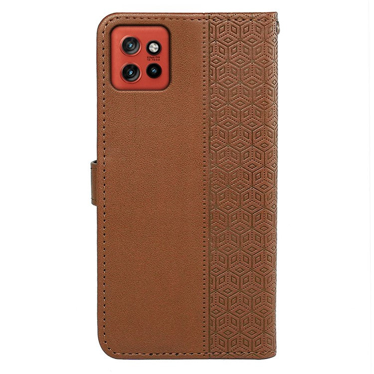 For Motorola Edge 50 Neo 5G / Moto S50 5G / Thinkphone 25 5G Wallet Phone Case Pattern Imprint Leather Flip Cover - Brown