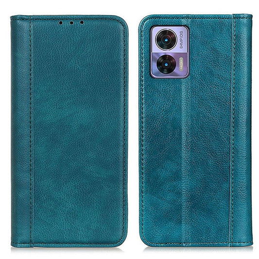 For Motorola Edge 30 Neo 5G Magnetic Auto-absorbed Split Leather Stand Flip Cover TPU Shockproof Interior Litchi Texture Wallet Phone Case - Green