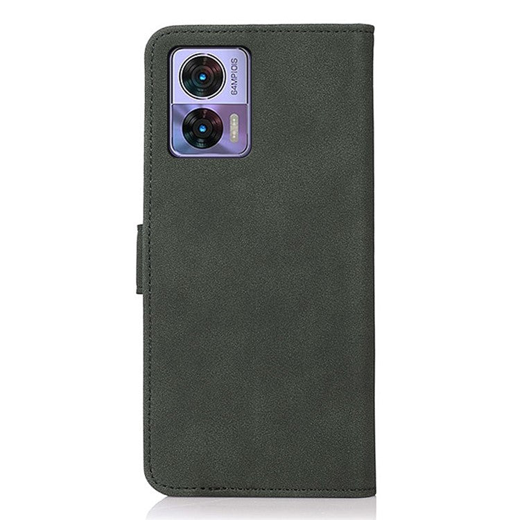 KHAZNEH For Motorola Edge 30 Neo 5G Wallet Phone Case Full Covering Textured PU Leather Folio Book Case Stand Anti-Drop Phone Cover - Green