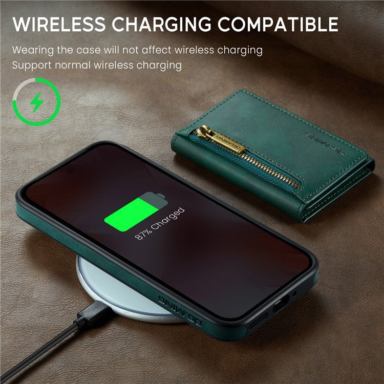 DG.MING M5 Series For Google Pixel 9 Pro  /  Pixel 9 Case Detachable Magnetic Leather Phone Cover with Card Slots - Green