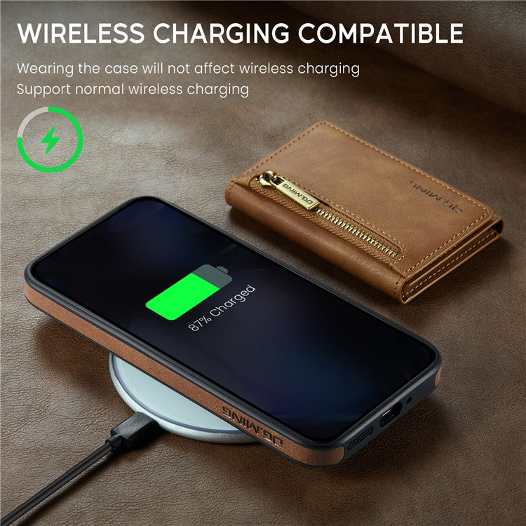 DG.MING M5 Series For Google Pixel 9 Pro XL Case Detachable Magnetic Leather Phone Cover with Card Slots - Brown