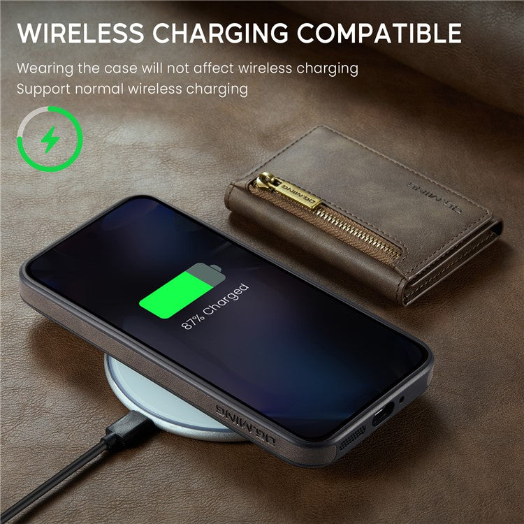 DG.MING M5 Series For Google Pixel 9 Pro XL Case Detachable Magnetic Leather Phone Cover with Card Slots - Coffee