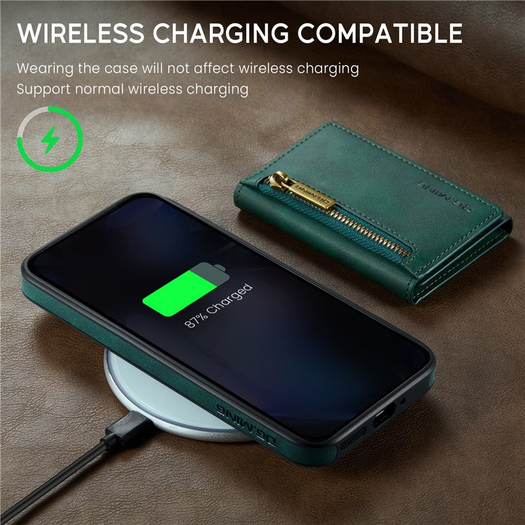 DG.MING M5 Series For Google Pixel 9 Pro XL Case Detachable Magnetic Leather Phone Cover with Card Slots - Green