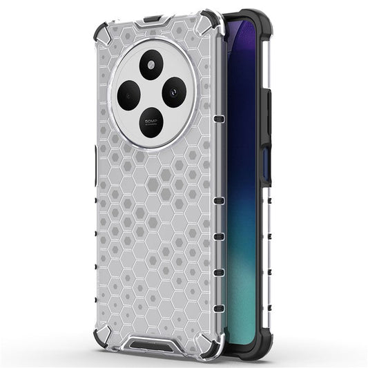 For Xiaomi Poco C75 4G / Redmi 14R 5G / 14C 4G Case PC+TPU Phone Cover Honeycomb Shape - Grey