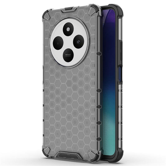 For Xiaomi Poco C75 4G / Redmi 14R 5G / 14C 4G Case PC+TPU Phone Cover Honeycomb Shape - Black