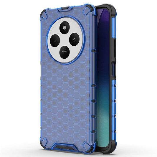 For Xiaomi Poco C75 4G / Redmi 14R 5G / 14C 4G Case PC+TPU Phone Cover Honeycomb Shape - Blue