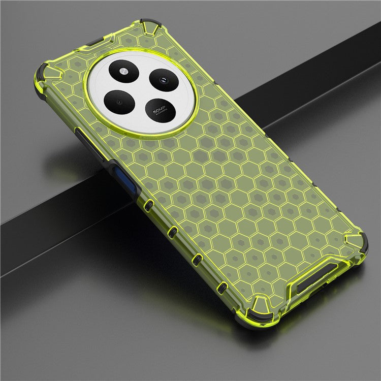 For Xiaomi Poco C75 4G / Redmi 14R 5G / 14C 4G Case PC+TPU Phone Cover Honeycomb Shape - Green