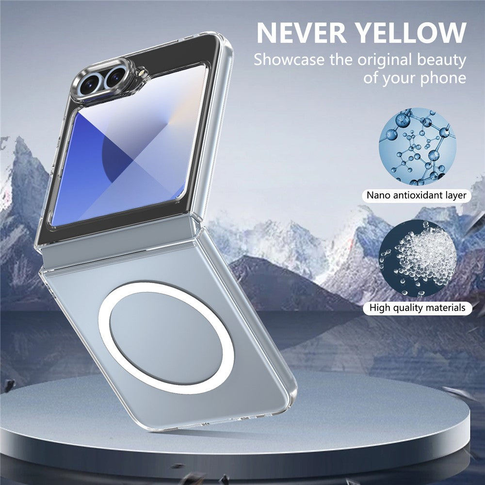 GKK For Samsung Galaxy Z Flip7 FE 5G / Z Flip6 5G Case Hard PC Clear Phone Cover with Screen Film - Sapphire