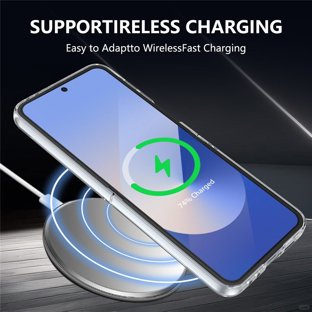 GKK For Samsung Galaxy Z Flip7 FE 5G / Z Flip6 5G Case Hard PC Clear Phone Cover with Screen Film - Black