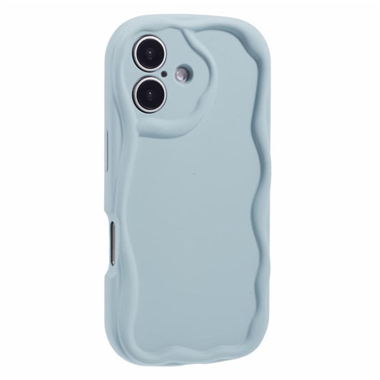 For iPhone 16 Plus Case Candy Color Phone Shell Rubberized TPU Cover - Baby Blue