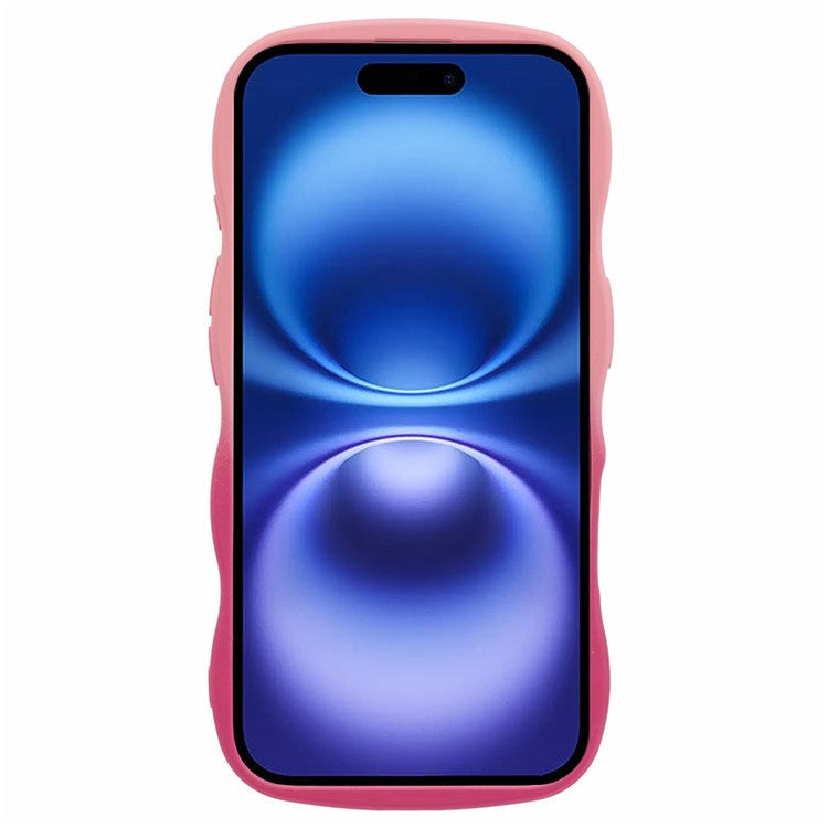 JTW Series for iPhone 16 Plus TPU Phone Case Gradient Color Rubberized Cover - Pink+Rose