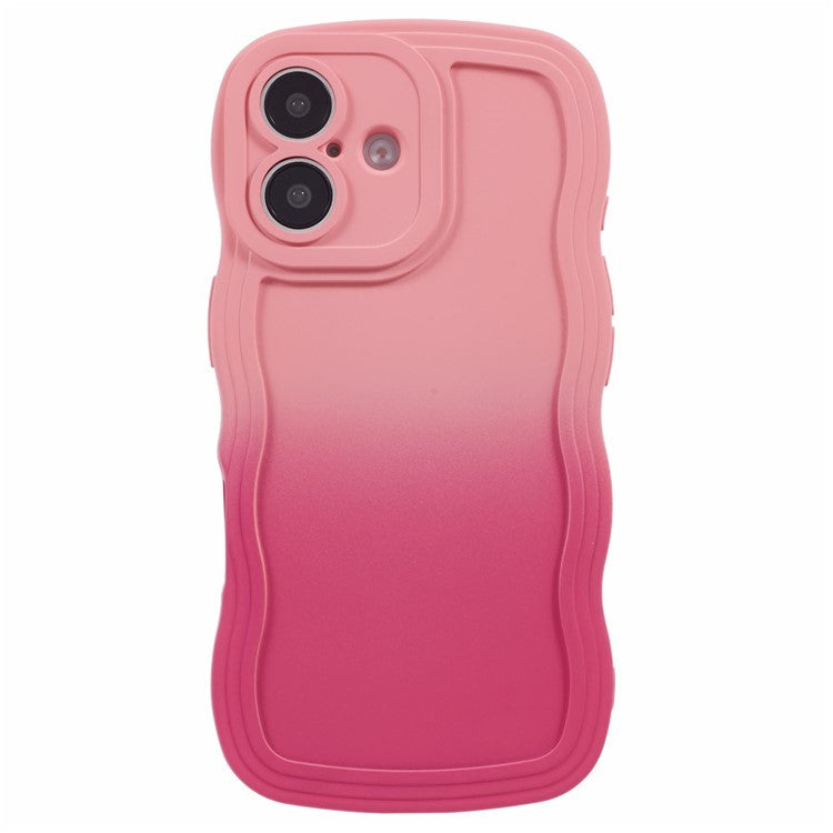 JTW Series for iPhone 16 Plus TPU Phone Case Gradient Color Rubberized Cover - Pink+Rose