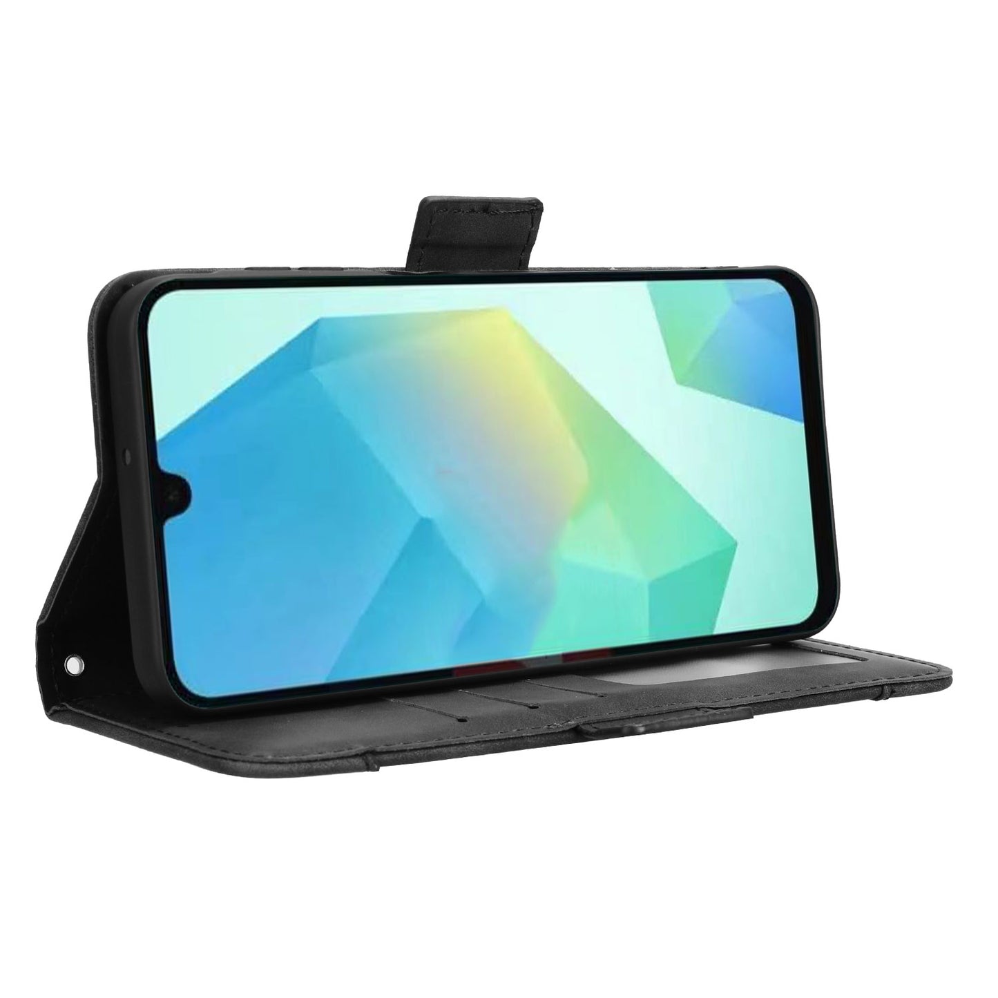 For Samsung Galaxy A16 5G / A16 4G Leather Case Phone Wallet Cover with Multiple Card Slots - Black