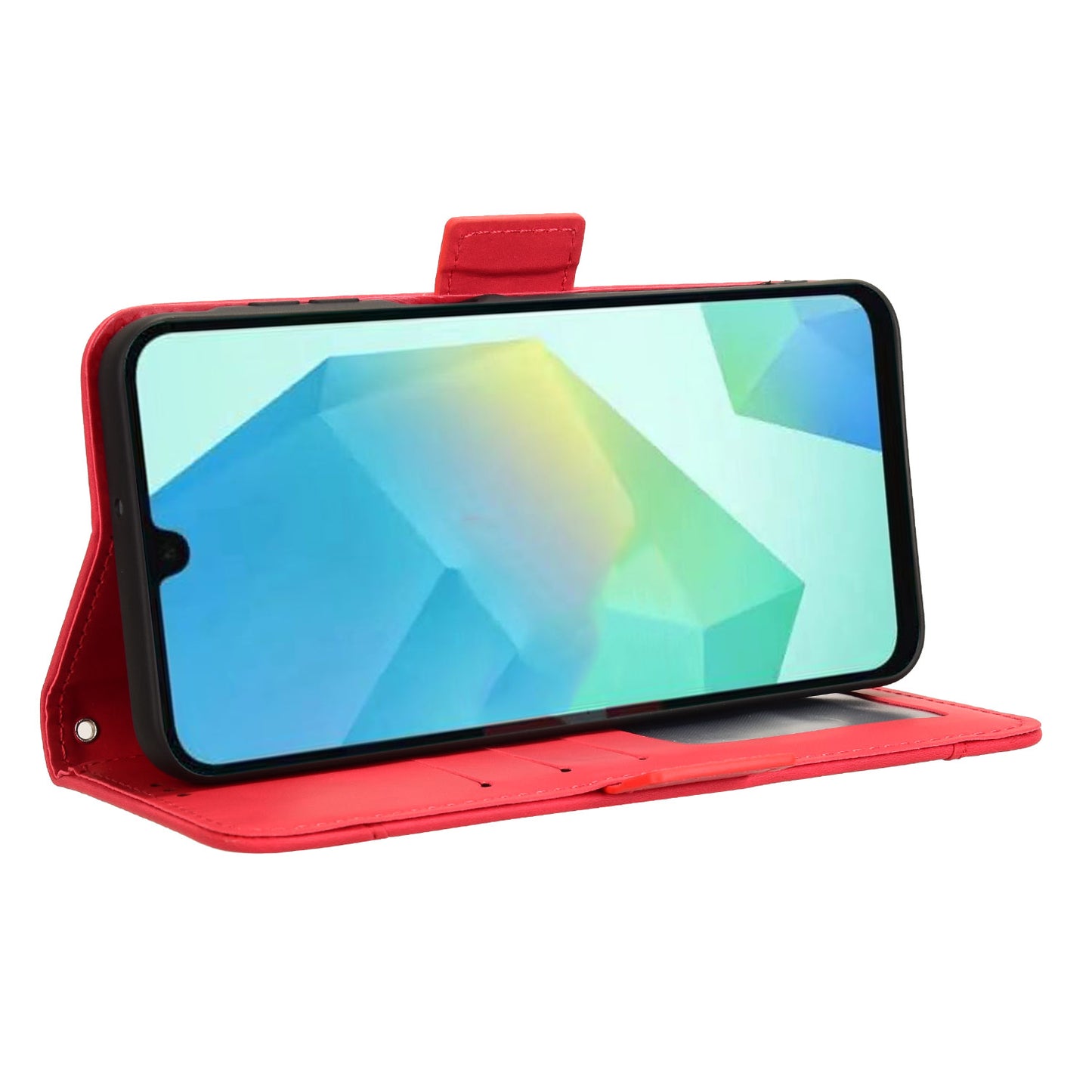 For Samsung Galaxy A16 5G / A16 4G Leather Case Phone Wallet Cover with Multiple Card Slots - Red