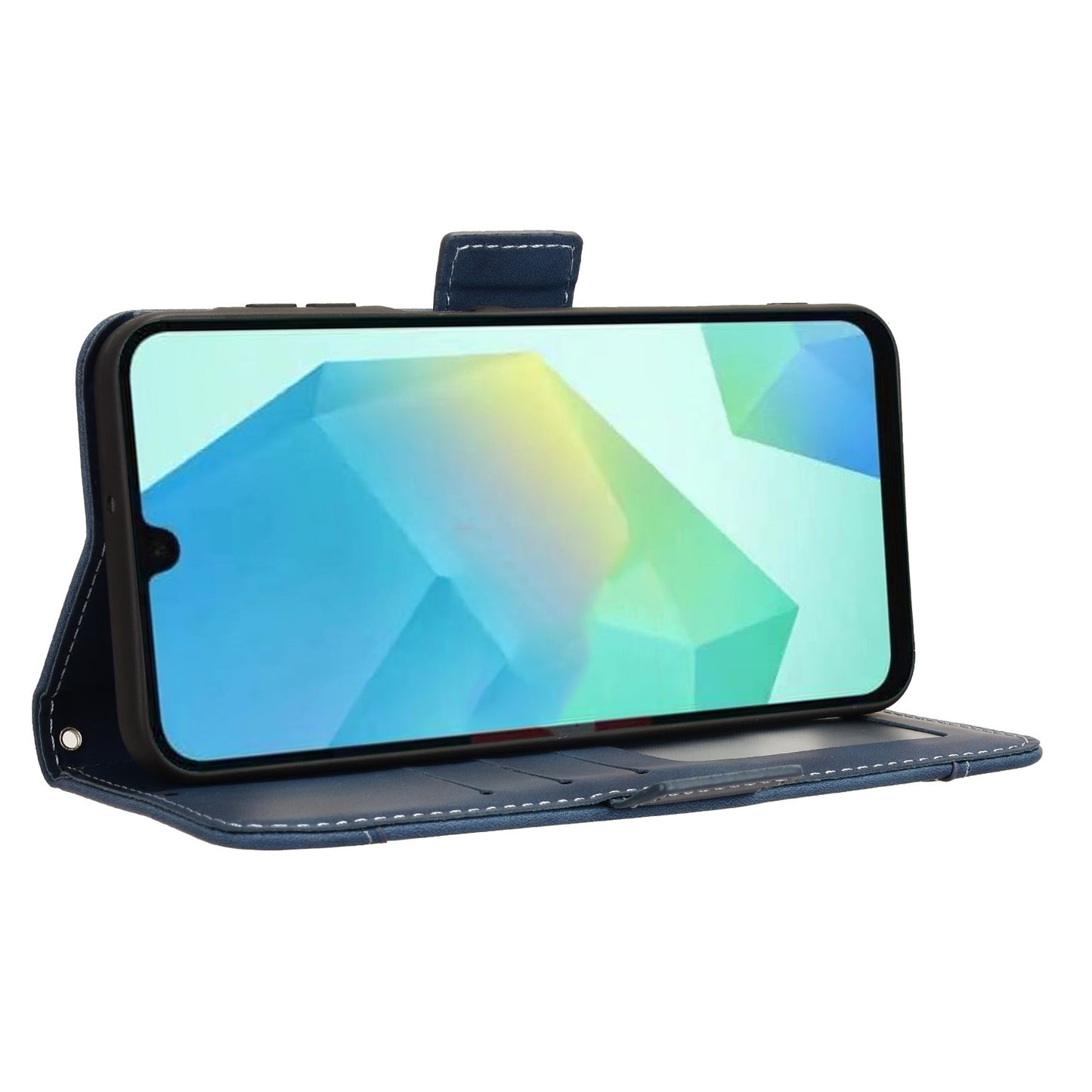 For Samsung Galaxy A16 5G / A16 4G Leather Case Phone Wallet Cover with Multiple Card Slots - Blue