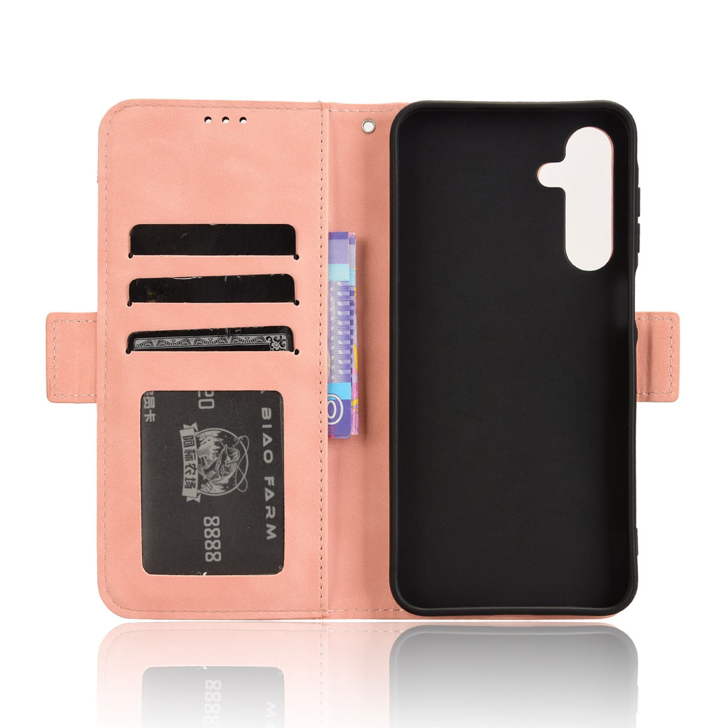 For Samsung Galaxy A16 5G / A16 4G Leather Case Phone Wallet Cover with Multiple Card Slots - Pink