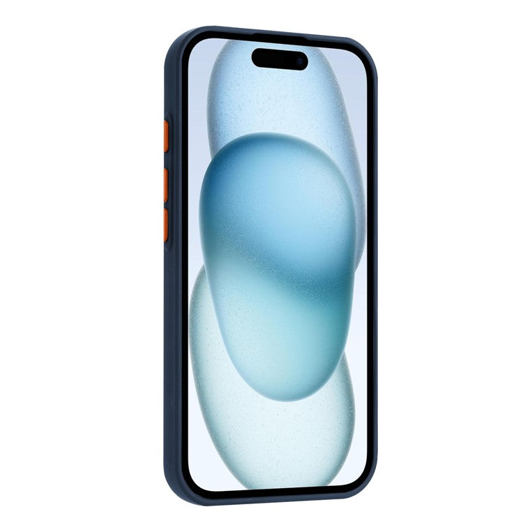 For iPhone 16 Case Flexible TPU Phone Cover with Back Card Slot - Navy Blue