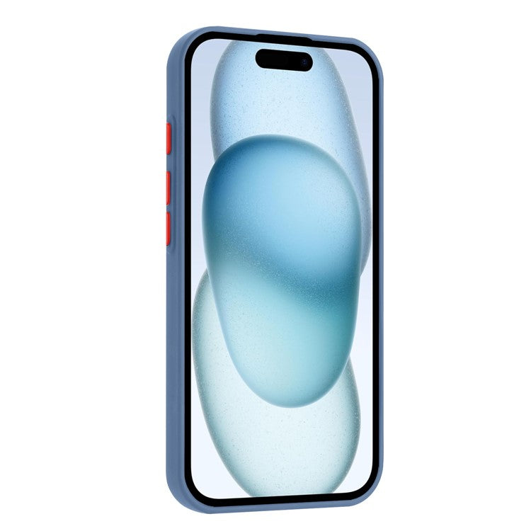 For iPhone 16 Pro Case Flexible TPU Phone Cover with Back Card Slot - Grey Blue