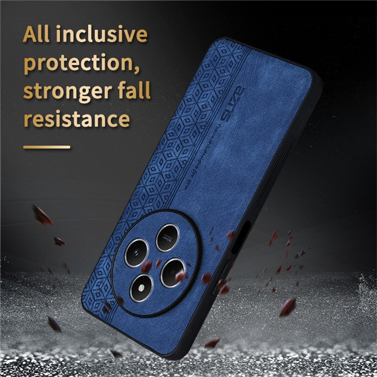 AZNS For Xiaomi Poco C75 4G / Redmi 14R 5G / 14C 4G Case Protective PU Leather Covered TPU Phone Shell - Brown