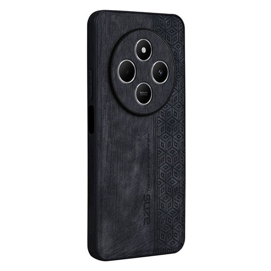 AZNS For Xiaomi Poco C75 4G / Redmi 14R 5G / 14C 4G Case Protective PU Leather Covered TPU Phone Shell - Black