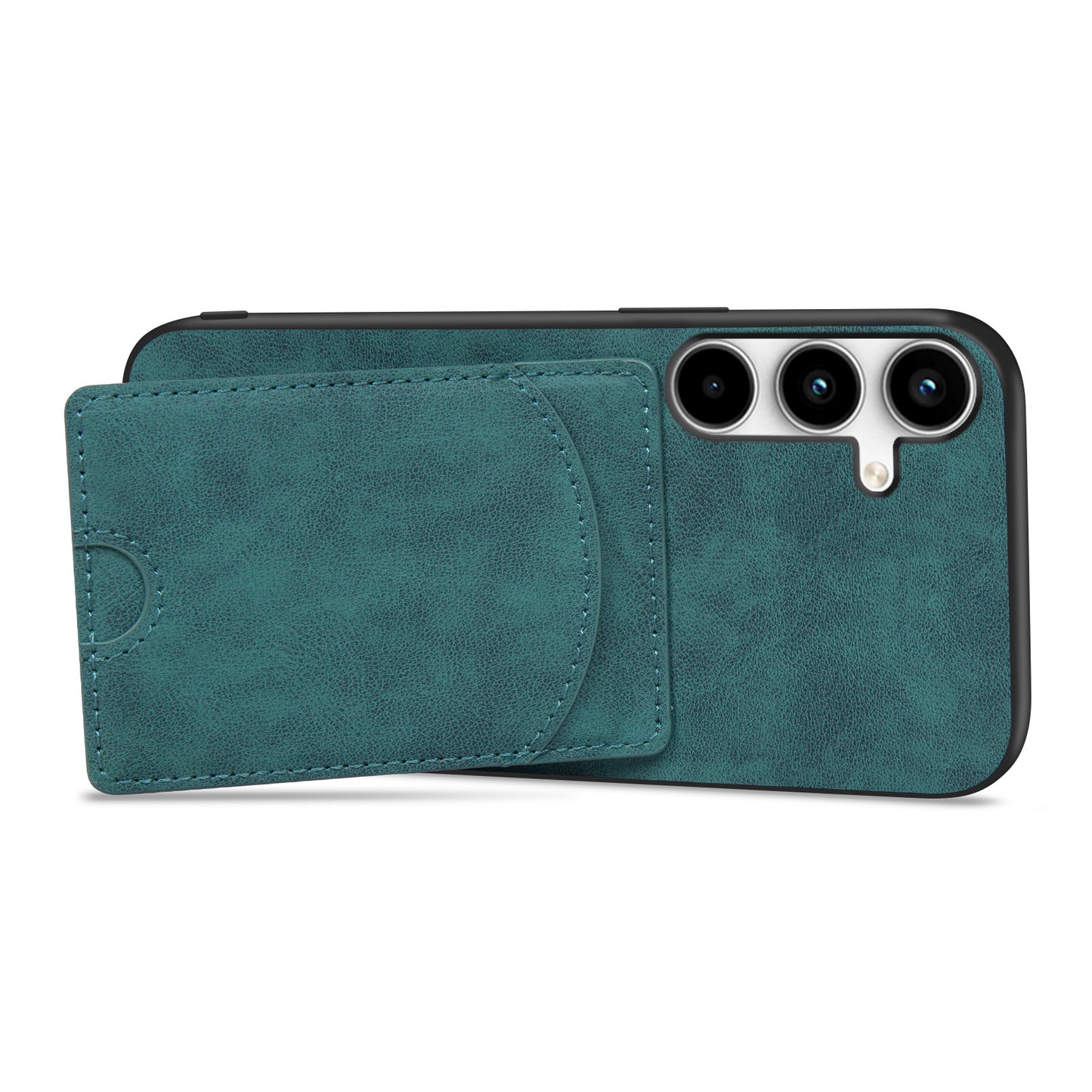 For Samsung Galaxy A16 5G / A16 4G Case Kickstand Leather Coated TPU Phone Cover with Card Slot - Red