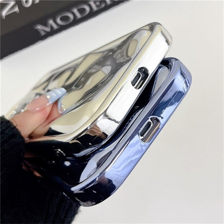 For iPhone 16 Pro Case Electroplated TPU Shell Meteorite Texture Phone Cover - Silver