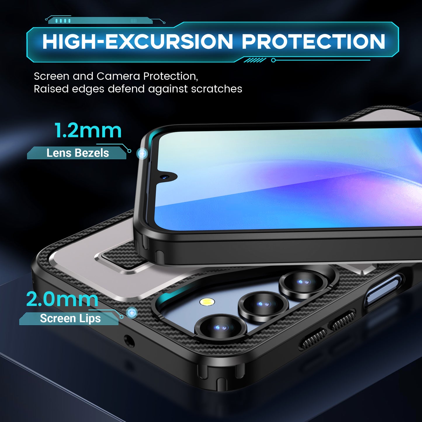 For Samsung Galaxy A16 5G / A16 4G Case TPU+PC Kickstand Phone Cover with Silicone Finger Strap - Grey