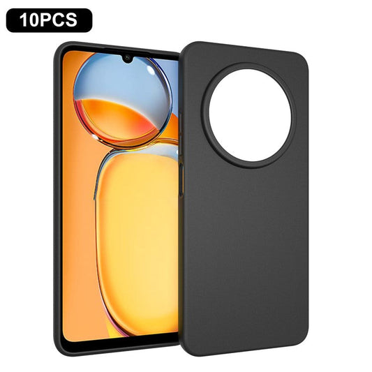 10Pcs / Pack For Xiaomi Poco C75 4G / Redmi 14R 5G / 14C 4G Case Anti-Fingerprint Soft TPU Protective Cover - Black