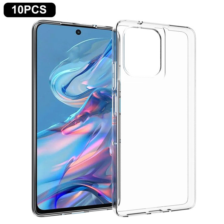 10Pcs / Pack For Motorola Moto G75 5G Clear Case Watermark-Free TPU Protective Cover