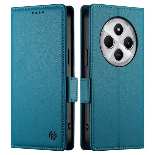DF-010 Stand Case For Xiaomi Poco C75 4G / Redmi 14R 5G / 14C 4G PU Leather Wallet Phone Cover - Blue