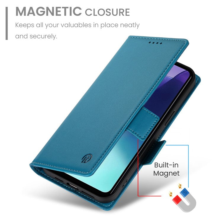 DF-010 Stand Case For Xiaomi Poco C75 4G / Redmi 14R 5G / 14C 4G PU Leather Wallet Phone Cover - Blue