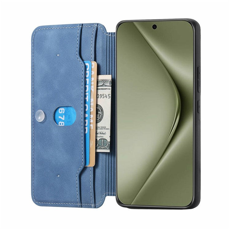 CASENEO For Huawei Pura 70 Ultra Case Cross Texture Leather Detachable Magnetic Phone Cover - Blue