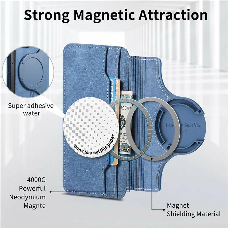 CASENEO For Huawei Pura 70 Ultra Case Cross Texture Leather Detachable Magnetic Phone Cover - Blue