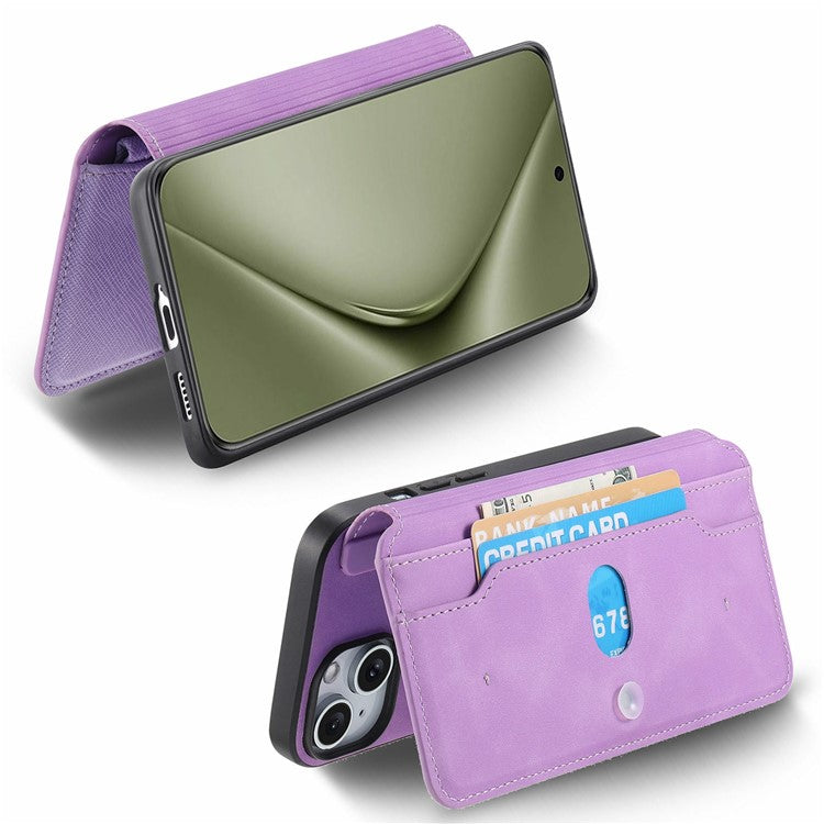 CASENEO For Huawei Pura 70 Ultra Case Cross Texture Leather Detachable Magnetic Phone Cover - Purple