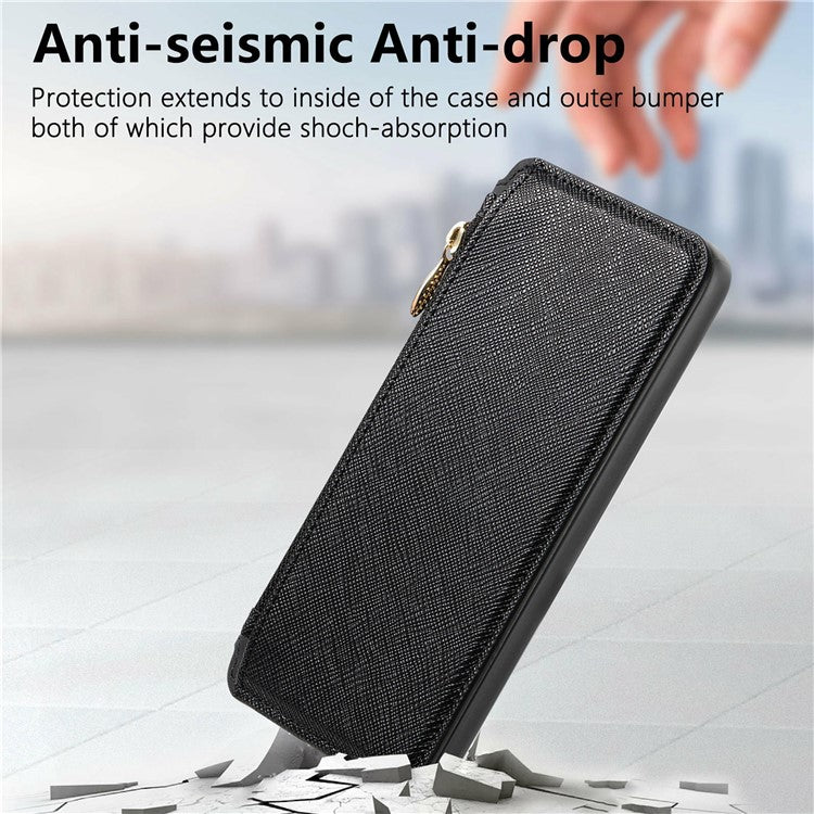 CASENEO For Huawei Pura 70 Ultra Case Cross Texture Leather Detachable Magnetic Phone Cover - Black