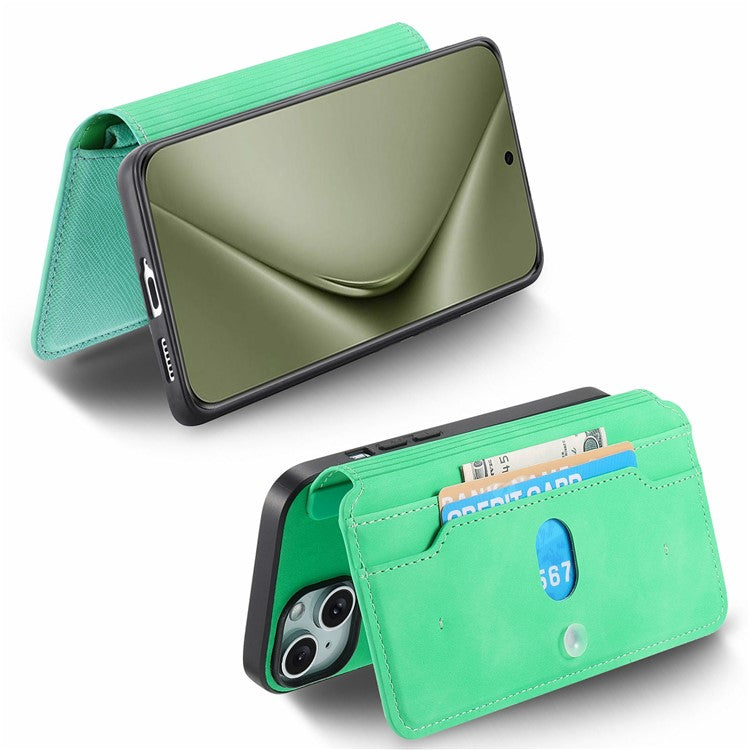 CASENEO For Huawei Pura 70 Ultra Case Cross Texture Leather Detachable Magnetic Phone Cover - Green