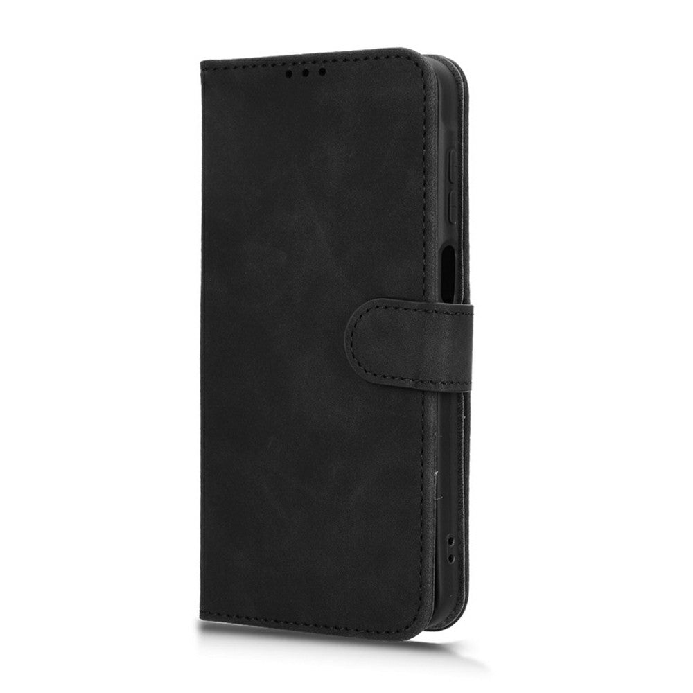 For Samsung Galaxy A16 5G / A16 4G Leather Case Skin-Feel Anti-Drop Wallet Flip Phone Cover - Black