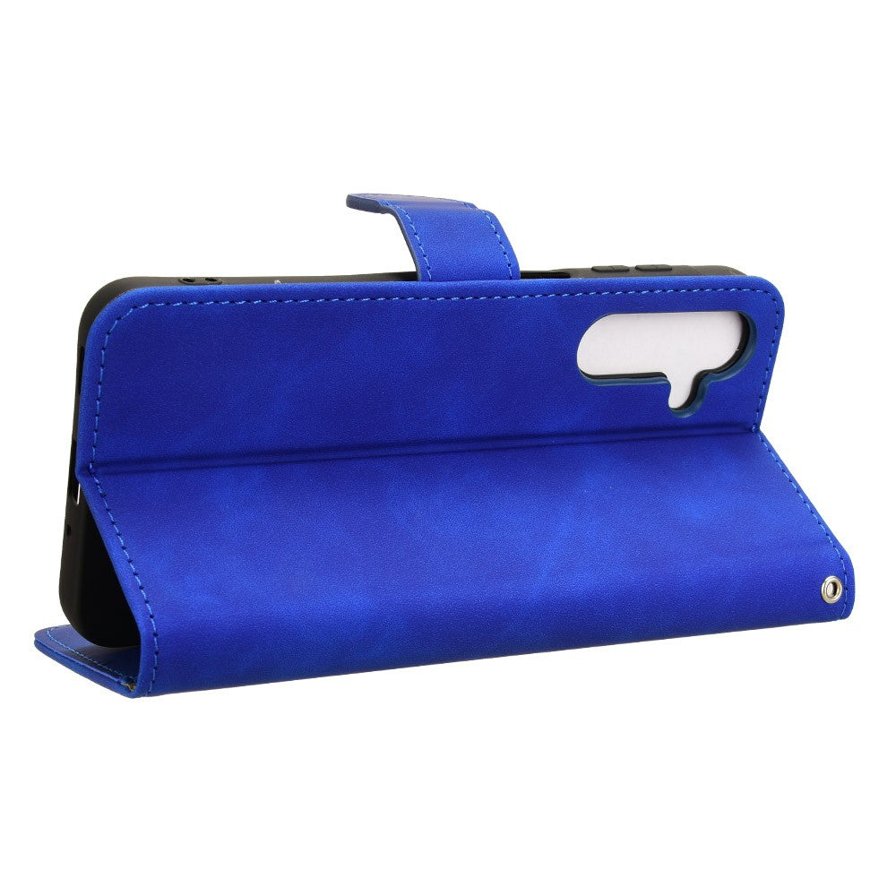 For Samsung Galaxy A16 5G / A16 4G Leather Case Skin-Feel Anti-Drop Wallet Flip Phone Cover - Blue