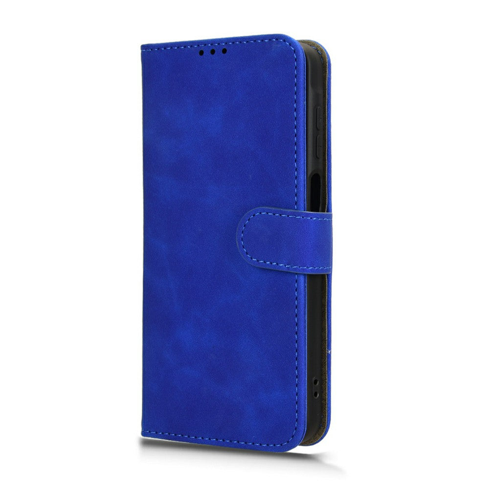 For Samsung Galaxy A16 5G / A16 4G Leather Case Skin-Feel Anti-Drop Wallet Flip Phone Cover - Blue
