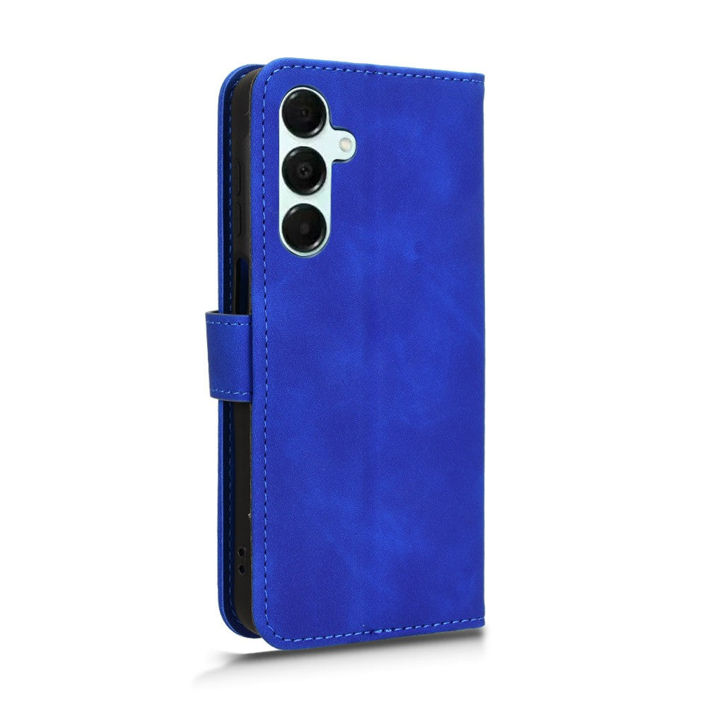 For Samsung Galaxy A16 5G / A16 4G Leather Case Skin-Feel Anti-Drop Wallet Flip Phone Cover - Blue