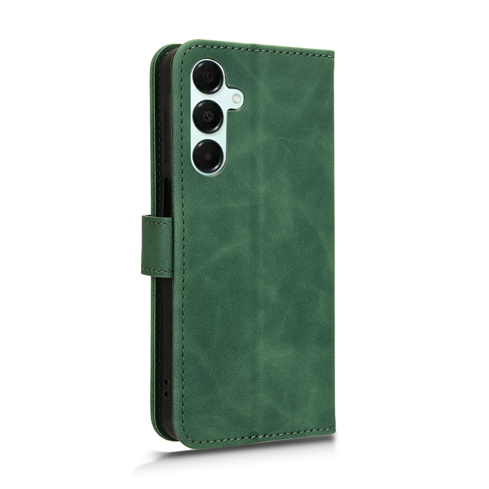 For Samsung Galaxy A16 5G / A16 4G Leather Case Skin-Feel Anti-Drop Wallet Flip Phone Cover - Green