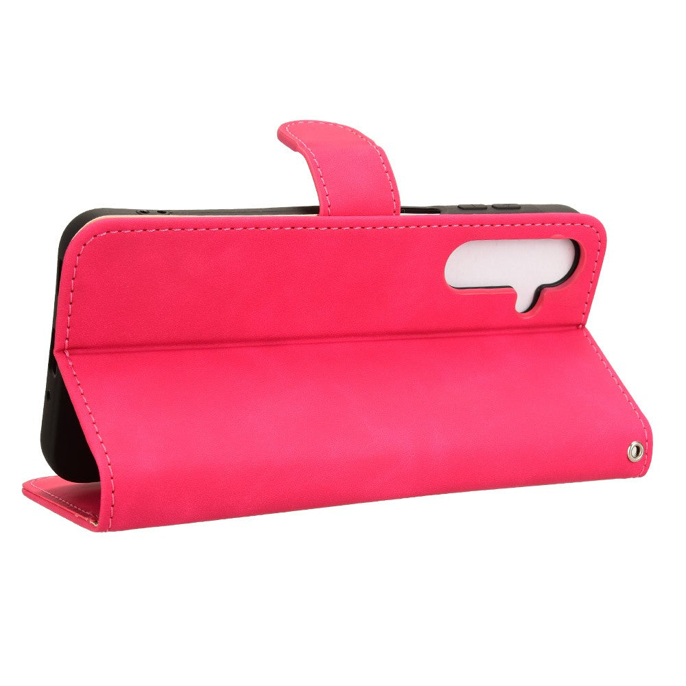 For Samsung Galaxy A16 5G / A16 4G Leather Case Skin-Feel Anti-Drop Wallet Flip Phone Cover - Rose