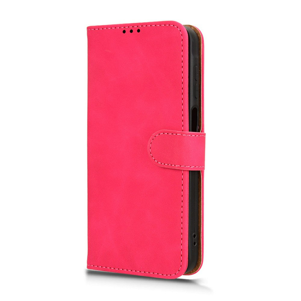 For Samsung Galaxy A16 5G / A16 4G Leather Case Skin-Feel Anti-Drop Wallet Flip Phone Cover - Rose
