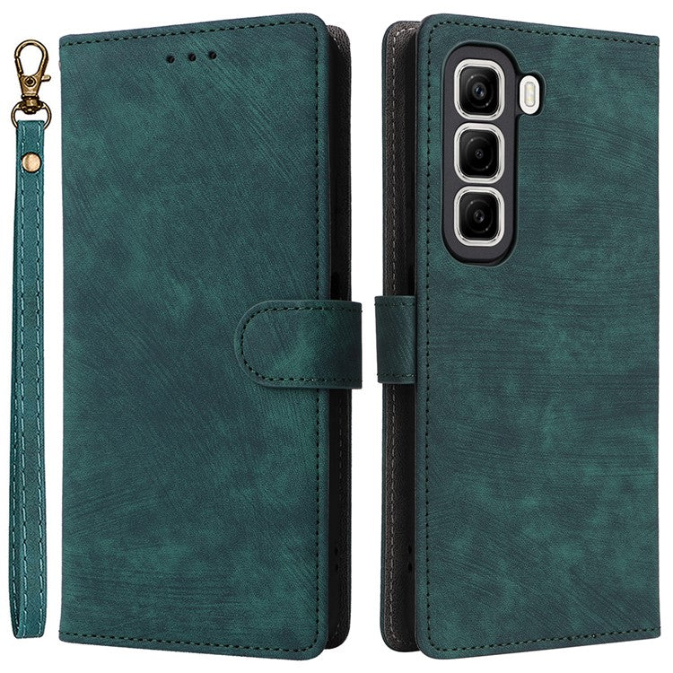 For Infinix Hot 50 5G X6720 Wallet Case RFID Blocking PU Leather Cover Stand View - Green