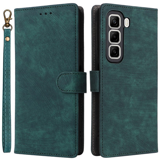 For Infinix Hot 50 5G X6720 Wallet Case RFID Blocking PU Leather Cover Stand View - Green