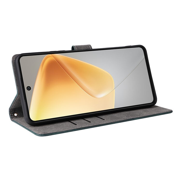 For Infinix Hot 50 5G X6720 Wallet Case RFID Blocking PU Leather Cover Stand View - Green