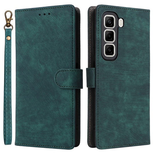 For Infinix Hot 50 4G X6882 Wallet Case RFID Blocking PU Leather Cover Stand View - Green