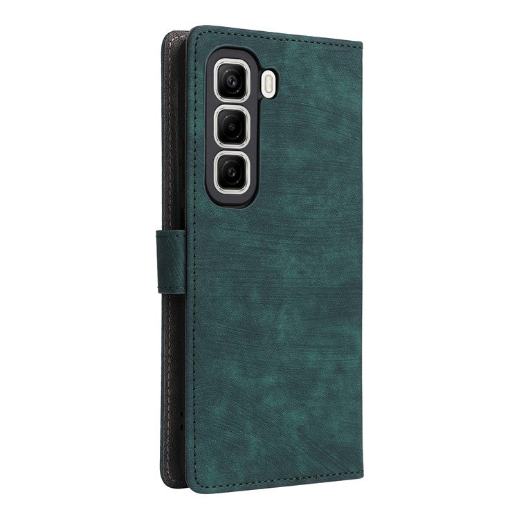 For Infinix Hot 50 4G X6882 Wallet Case RFID Blocking PU Leather Cover Stand View - Green