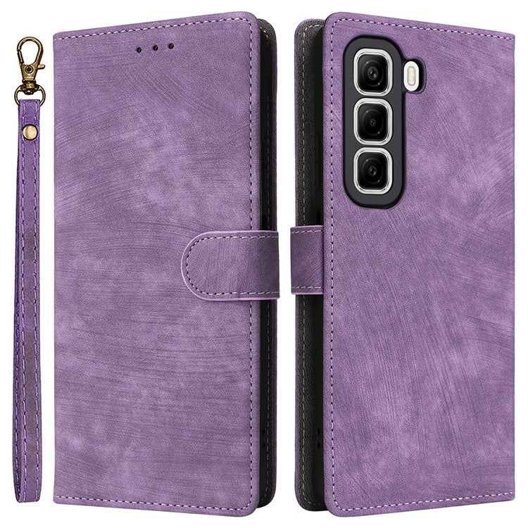 For Infinix Hot 50 4G X6882 Wallet Case RFID Blocking PU Leather Cover Stand View - Purple